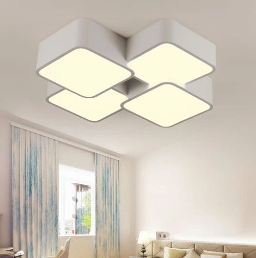 מנורה צמודת תקרה 4 CUBICAL + שלט + 3 גווני אור מובנים + דימר