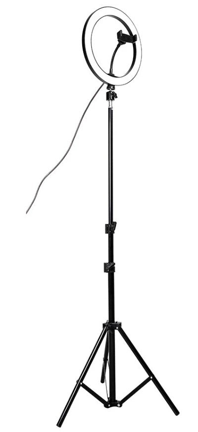 מנורת RING לצילום סלפי קוטר 40 ס"מ כולל סטנד בגובה עד 2 מטר